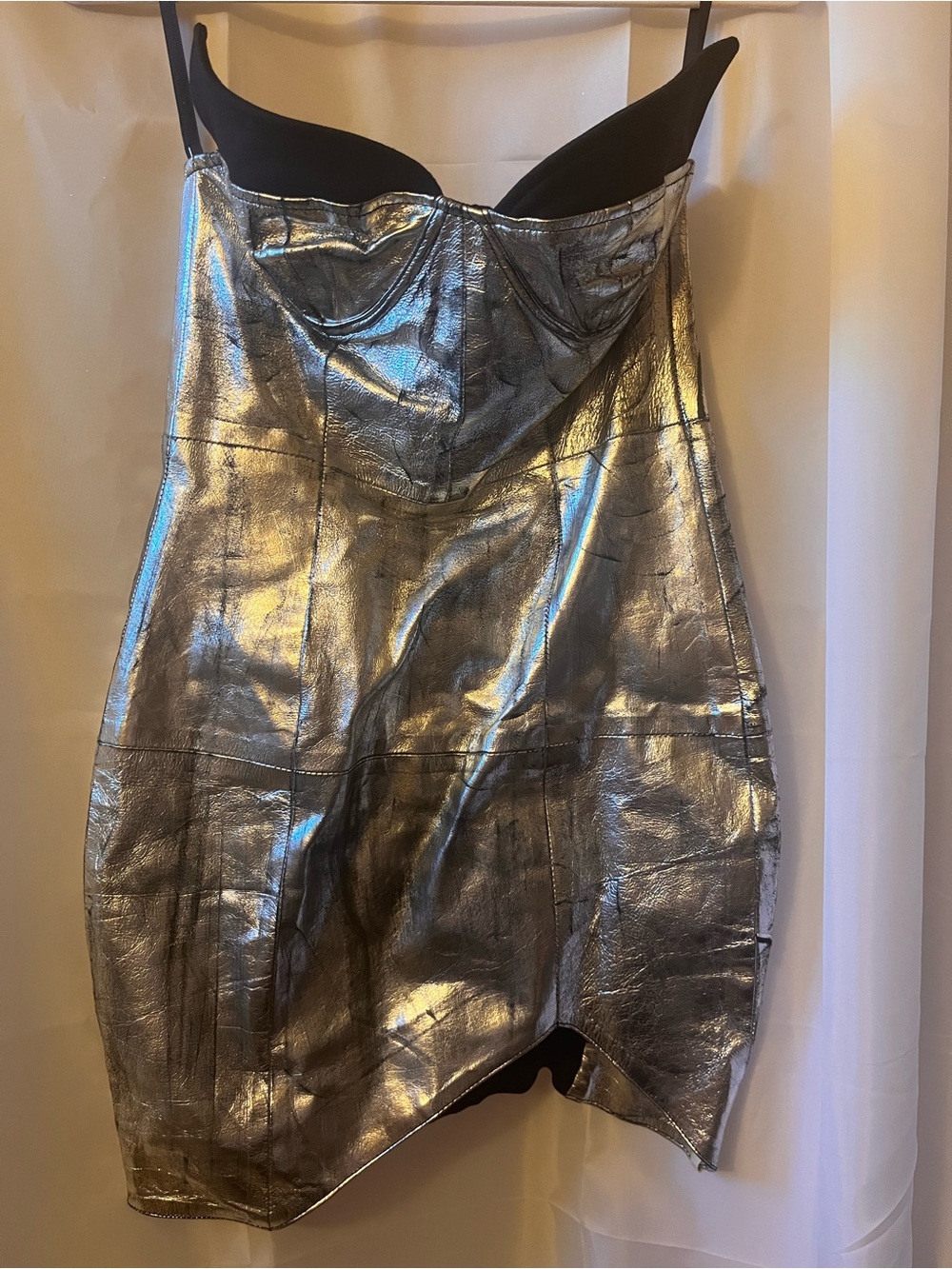 One Teaspoon Black and Silver Metallic Mini Dress